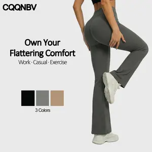 CQQNBV Loose High-Waist Business Casual Pants Yoga Pants Women Wide Leg Pants Comfortable bell-bottoms