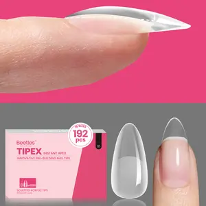 Beetles Tipex Instant Apex Nail Tips Stiletto Almond Square Coffin Pre-Etched Pre-Building Strong Thick Acrylic Nail Gift for Women Beetles Tipex Instant Apex Nail Tips Stiletto Almond Square Coffin Pre-Etched Pre-Building Strong Thick Acrylic Nail Gift for Women