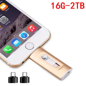 3 in 1 Flash Drive,High Speed USB 3.0 Memory Storage,OTG Flash Pen Drive with Free Type-C Adapter for iPhones/Android/PC and More Devices,64GB/128GB/256GB Photo Stick USB Memory Stick Storage for Photos and Videos Backup