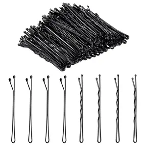 100 count 2.2 Inch(55 mm) Bobby Pins Black,  Bobby Pin For Women,  And Girls,  For  Hair Types