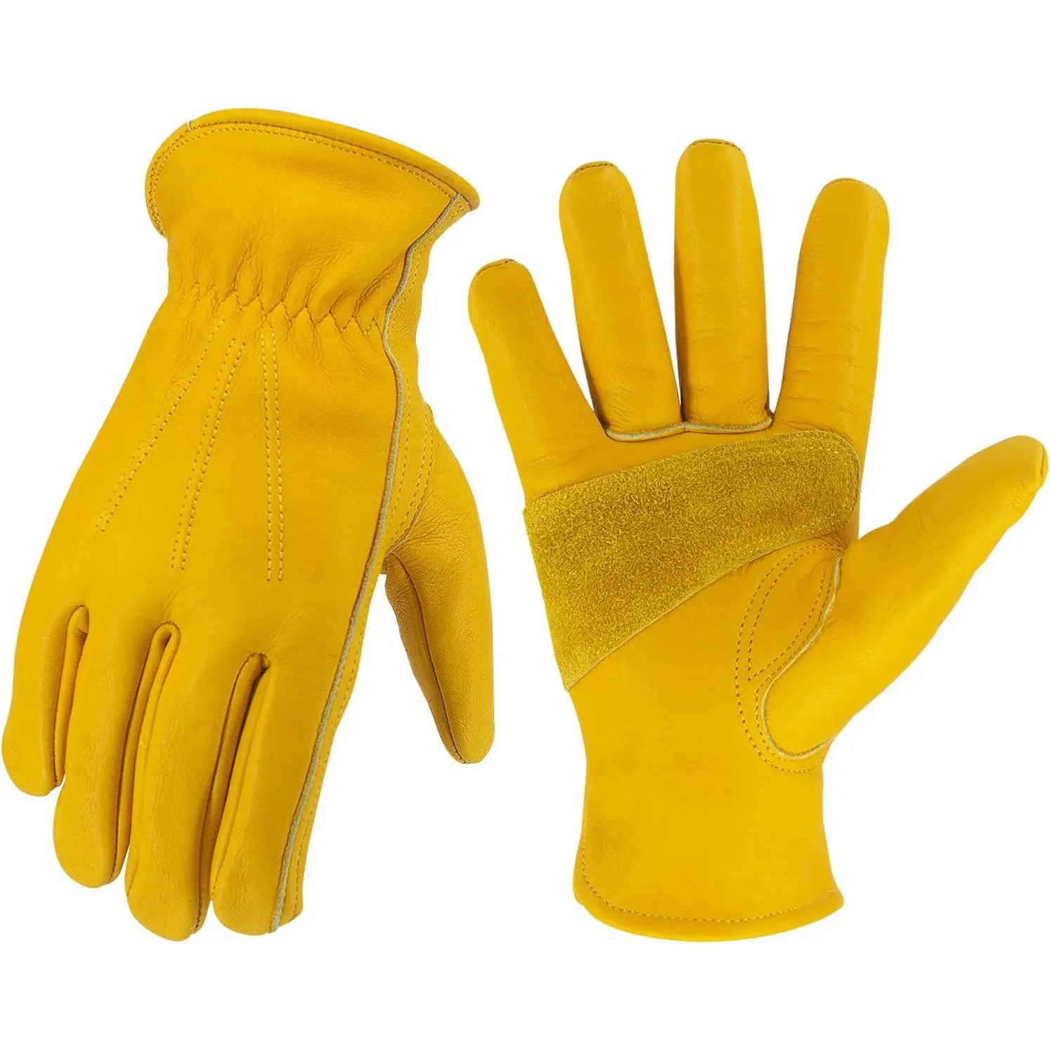 Leather Work Gloves for Men & Women, Reinforced Durable Gardening Gloves,Cowhide Work Gloves,Puncture & Cut Resistant