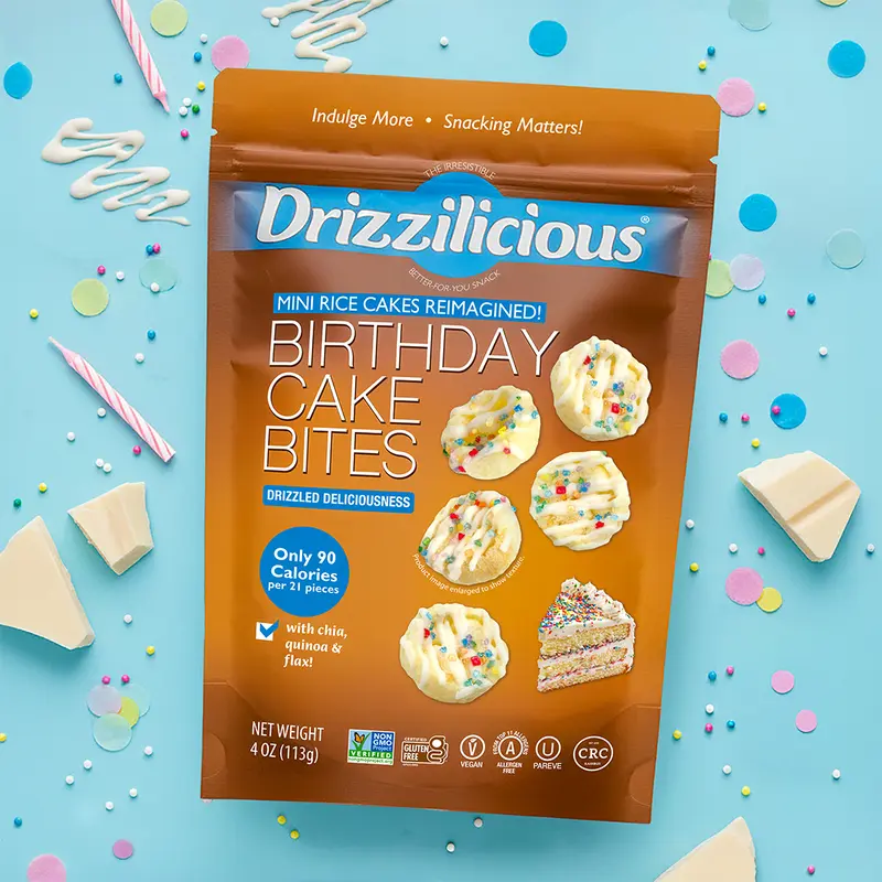 6 Pack - Drizzilicious Birthday Cake Mini Rice Cakes 4 oz 6 Pack - Drizzilicious Birthday Cake Mini Rice Cakes 4 oz