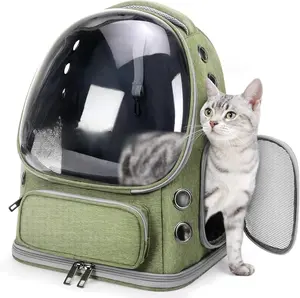 Cat Backpack Carrier, Breathable Cat Carrier Large Space Bubble Pet Backpack for Kitty Small Dog , Safety & Foldable Pet Carrier for Travel Hiking Walk Car Vet