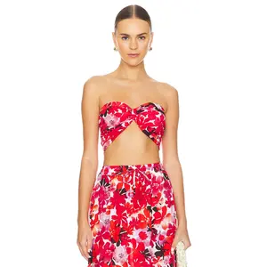 Tiare Hawaii Capri Top in Fiji Flowers Red