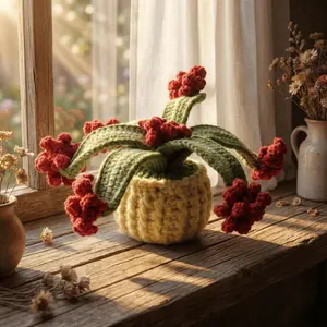 2026 NEW Emotional Support Crochet Plant Handmade Never-Wilt Floral Desk Decor Cozy Cottagecore Aesthetic Home Office Gift for Mother’s Day Christmas Birthday TikTokShop