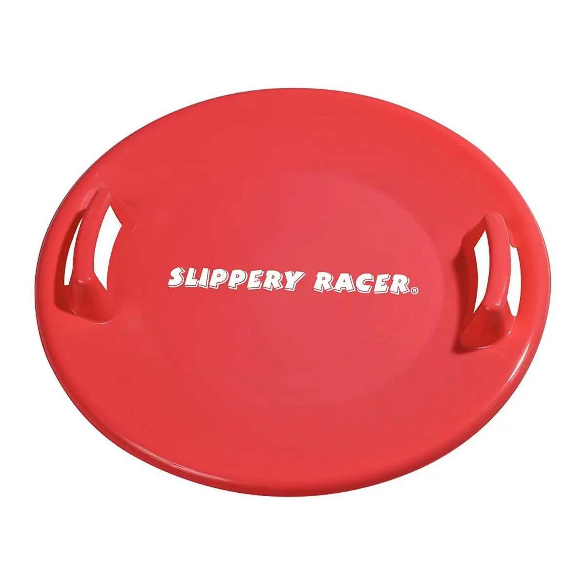 Slippery Racer 26 in. Downhill Pro Plastic Saucer Disc Snow Sled - Red, Superior Strength Ice Game Toy for Boys, Outdoor Snow Removal Tool