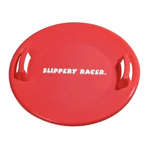 Slippery Racer  26 in. Downhill Pro Plastic Saucer Disc Snow Sled, Red