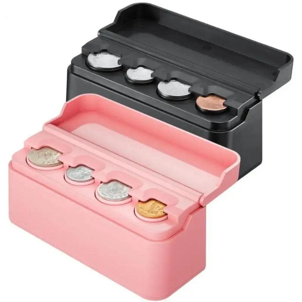 Universal Coin Storage Box, Foldable Mini Coin Organizer, Compatible with Various Coin Sizes, Portable Solution for Coin Piles, Essential Travel Accessory, Durable Storage Organizer, Durable Lightweight Organizer
