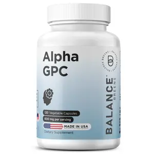 Alpha GPC Choline supplement 600mg – 120 vegetable capsules - advanced memory formula, Non-GMO and gluten free