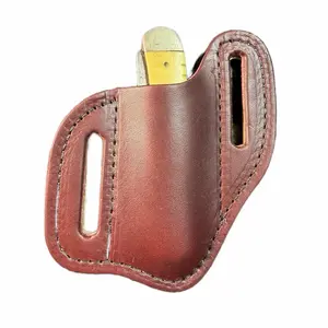 Wickett And Craig English Bridle Leather Belt Sheath for Folding Knives