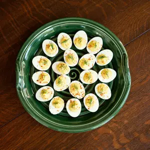 Emerald Fields Ceramic Handled Serving Platter