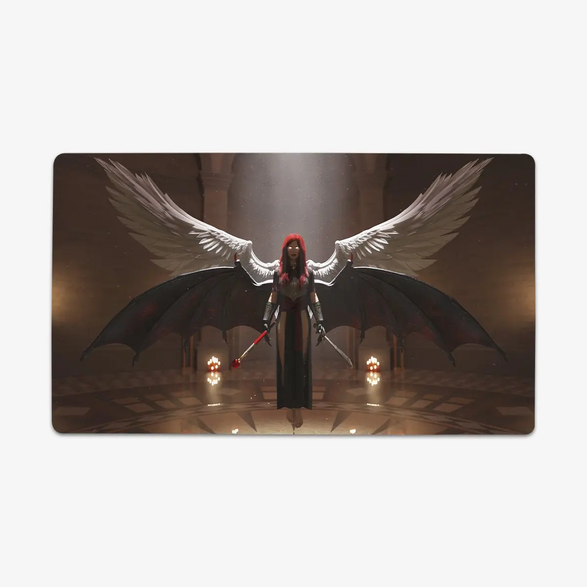 Above & Below Thin Customizable Desk Mat with Mat Artwork for Home Office Use, Mat Customization