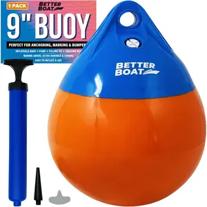 Boat Buoy Float 9" or 12" Round Small Mooring Buoy Ball Anchor Ball Dock Bumper for Lake or Ocean