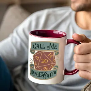 Dungeon Daddy Mug DnD Coffee Mug D20 Dice Dungeon Master Gift Funny DnD Gift Dungeons Gamer Dad Fathers Day Gift for Him Nerdy Mug