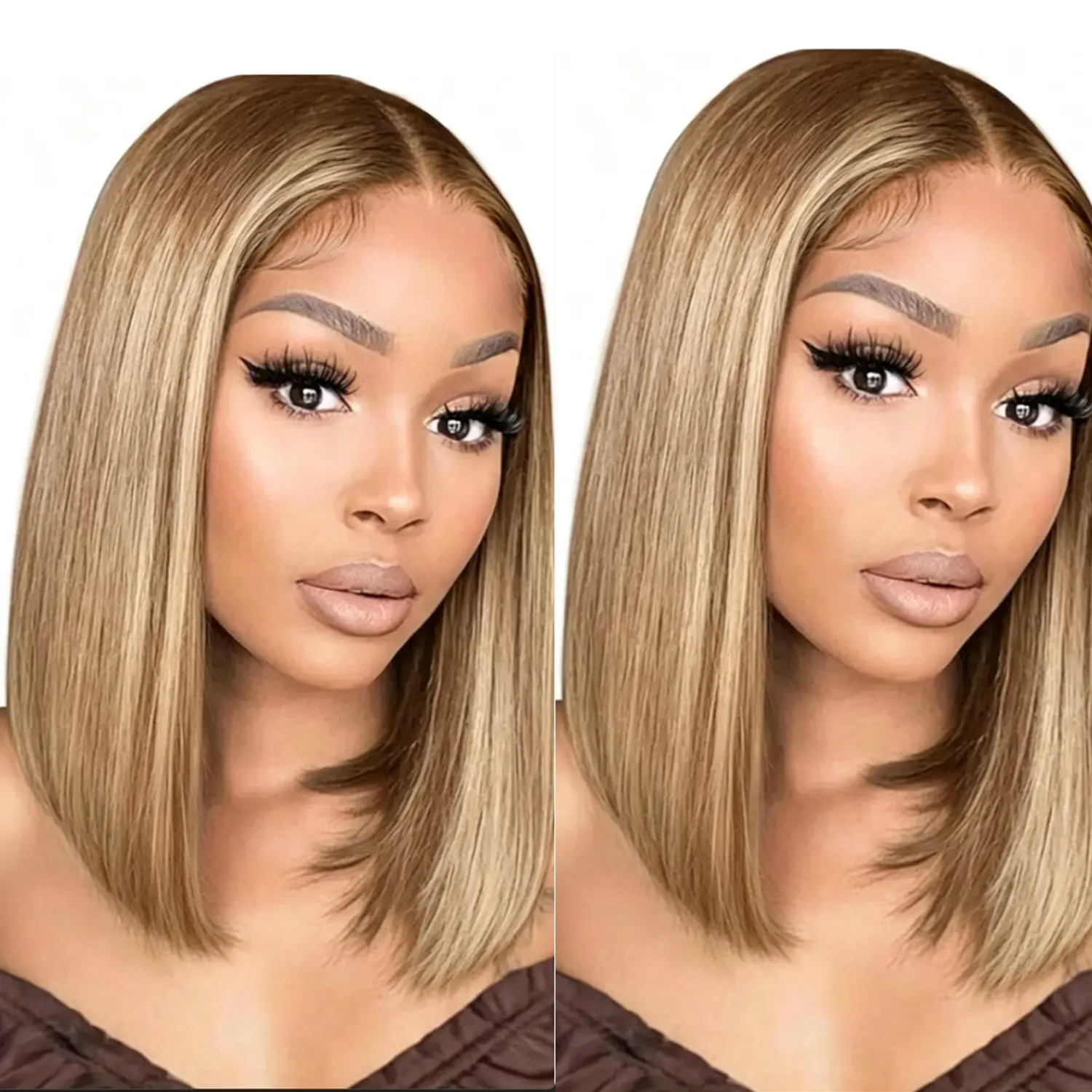 Hersmile Bone Straight 100% Raw Vietanmese Hair 5x5 HD Lace Wigs Human Hair Wigs for Black Women Light Brown 200% Density Super Double Drawn Pre Cut Glueless Wigs Wear and Go Wigs Pre Beached Knots Wigs Raw Hair Virgin Human Hair