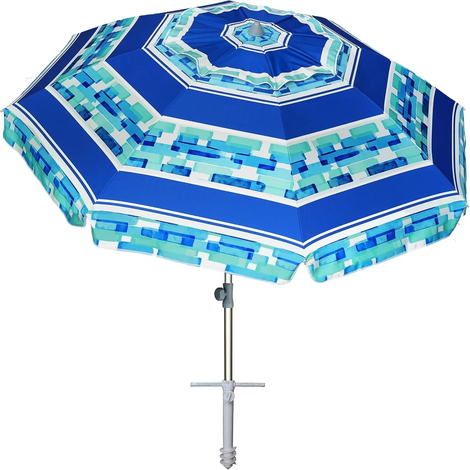 7ft Heavy Duty Windproof Portable Beach Umbrella with Sand Anchor Vent Adjustable Height with Tilt  Pole, Portable UV 50+ Protection Carry Bag for Patio Garden Beach Pool Backyard