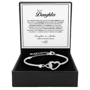 To My Daughter Forever Connected Bracelet Infinity Heart Design High-Quality Bangle for Milestone Celebrations