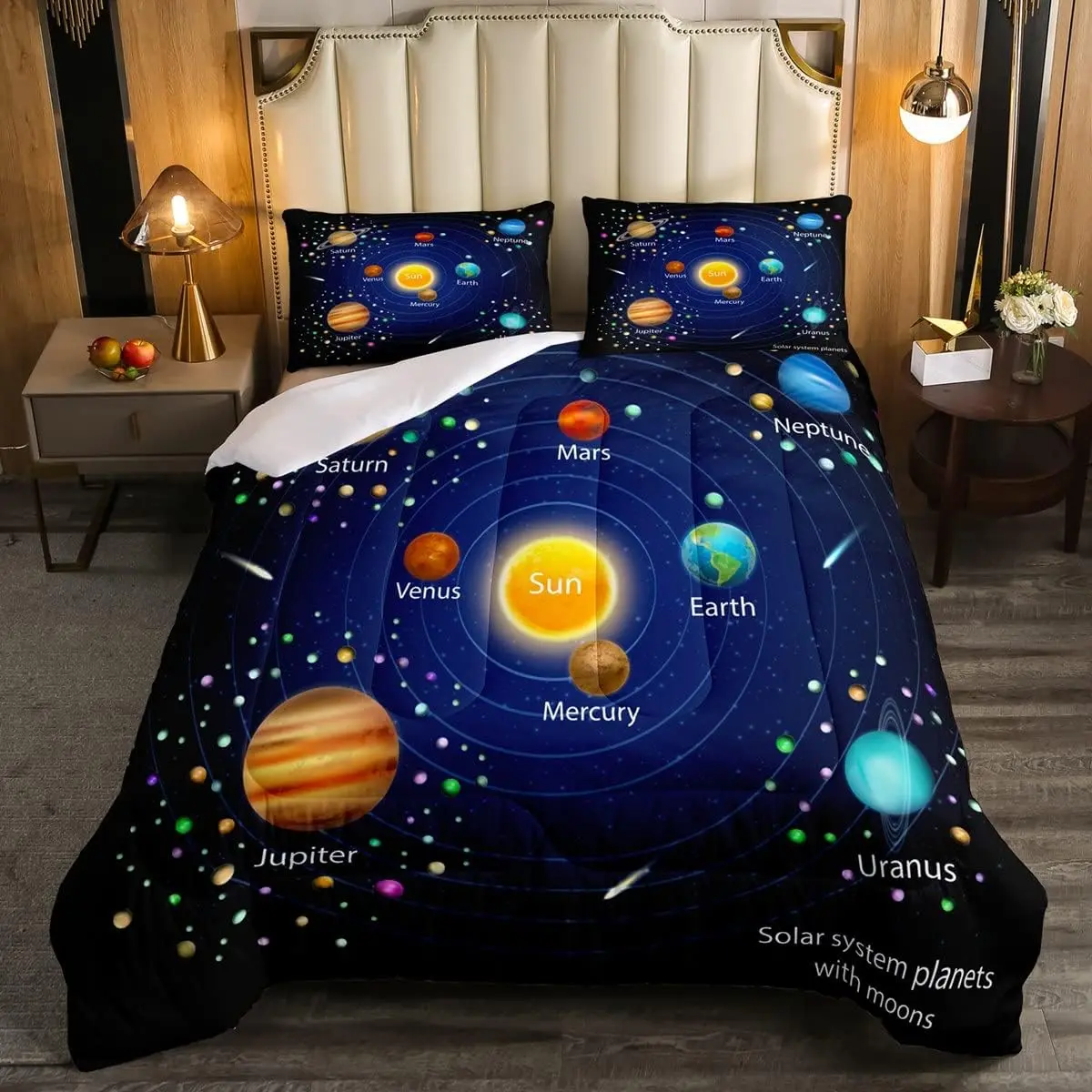 Feelyou Space-Themed Duvet Set - Soft Breathable Bedding, Travel-Friendly Multi-Size Unique Set for Kids, Cosmos Blanket, Starry Sky Galaxy Dormitory Bedroom Decor