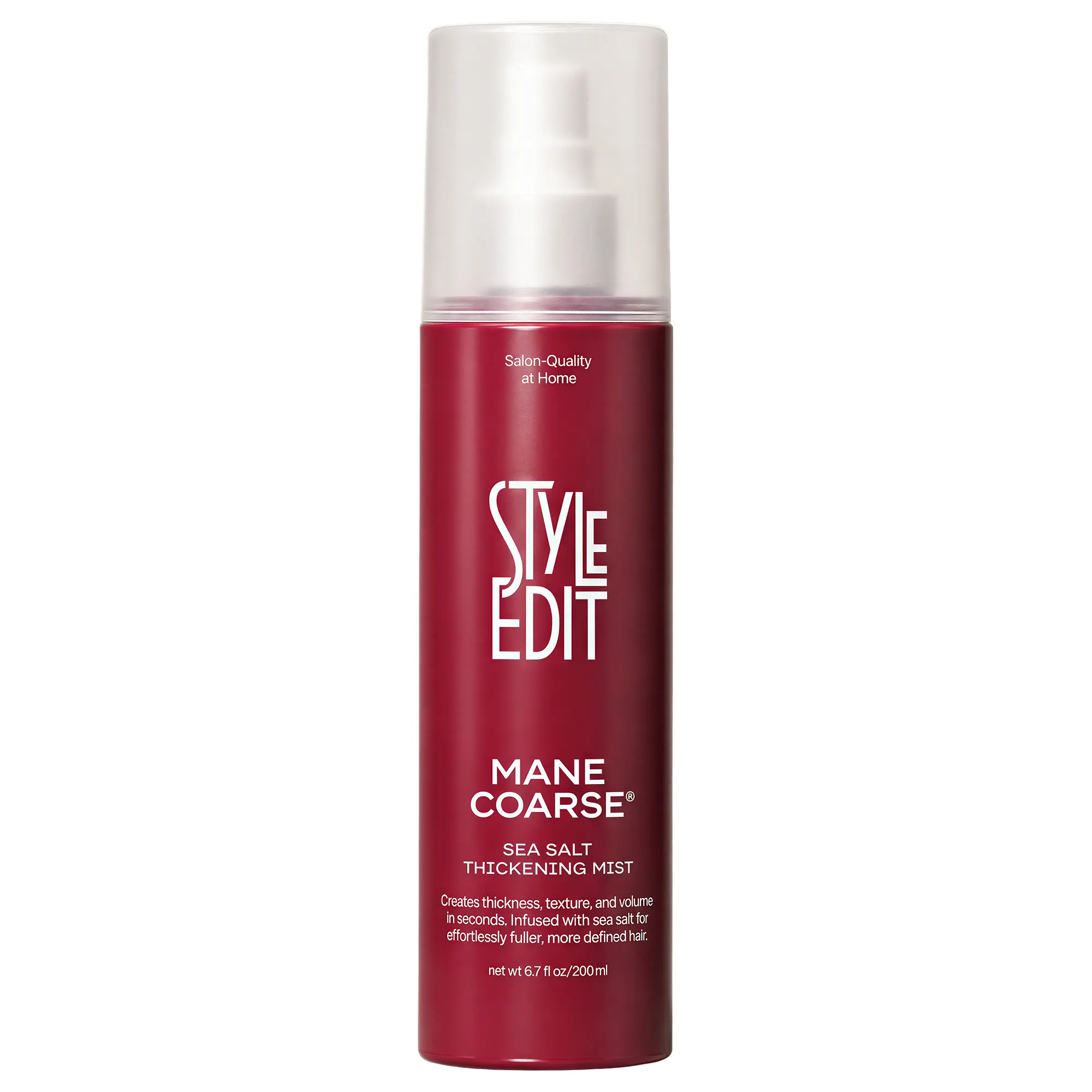 Style Edit MANE COARSE Sea Salt Spray for Hair | Thickening Texturizing Spray for Men & Women | Instant Volume & Texture with Light Hold for Beach Waves