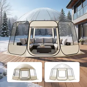 VEVOR Pop Up Bubble Tent, 11x10.2 ft Waterproof UV-Resistant Clear Camping Shelter, 540 Panoramic View Dome Igloo Tent with Windows, for 8-10 Persons Patio Backyard Outdoor Use