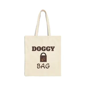Doggy Bag Tote | Canvas Shopping Bag with Paw Print Design