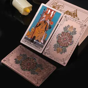 Veyra Pink Holographic Tarot Deck, Gold Foil Color Shifting Waterproof Tarot Cards, Luxury Gift Set With Guidebook & Premium Box toy