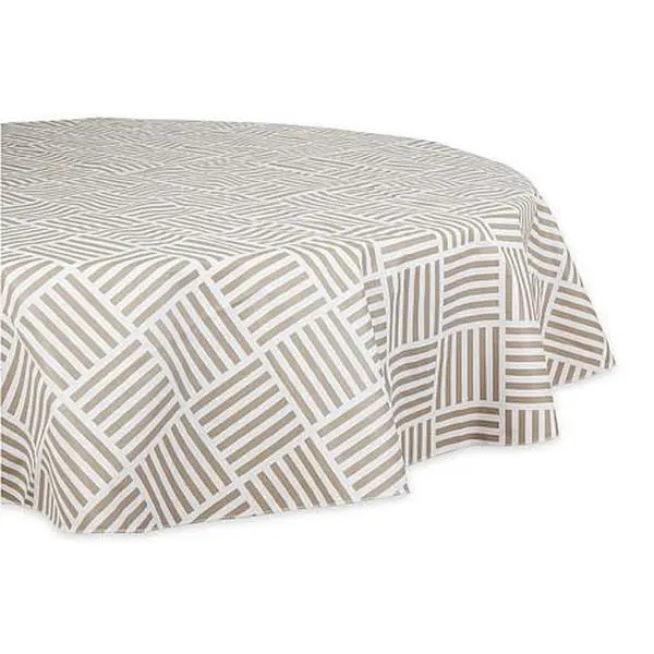 Design Imports Grid Vinyl Tablecloth - 70" Round
