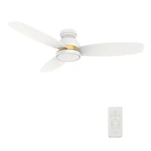 FREMONT 52 inch 3-Blade Flush Mount Smart Ceiling Fan with LED Light & Remote