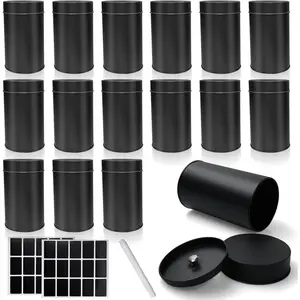 15 Pack 16oz Tea Tins Black Tea Round Tin Can Container with Airtight Lids for Loose Leaf Tea in, Sugar, Spices