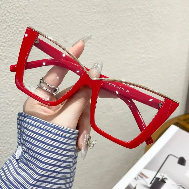 Vintage Cat Eye Frame Eyeglasses, Trendy Anti-blue Light Eyeglasses for Women & Men, Fashion Eyeglasses for Work, Daily Clothing Decor, Fashionable Frames Glasses, Stylish Trendy Eyewear