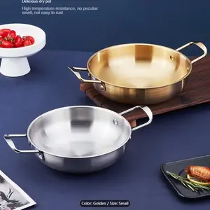 Gold/silver Color Korean Noodle Pot, Small Stainless Steel Soup Pot, Gold Ramen Pot, Seafood Pot for Home Induction Cooktop