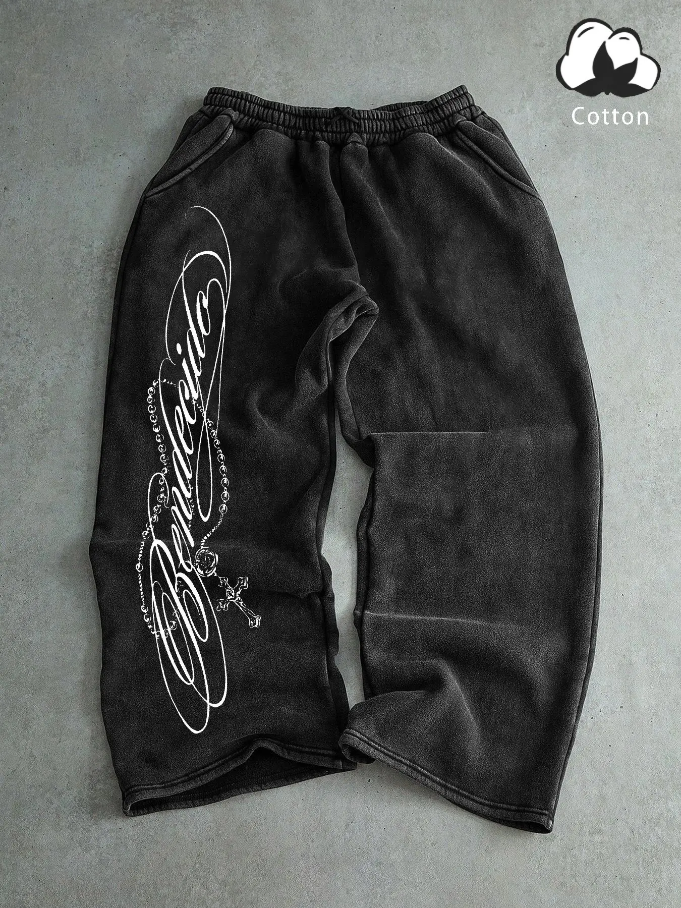 Men's Trendy Cross Street Leisure Sweatpants, Multiple Colors Available, Wide Leg Style, Soft Fabric, Ideal for Fall & Winter Fashion, Casual Comfy Sweatpants