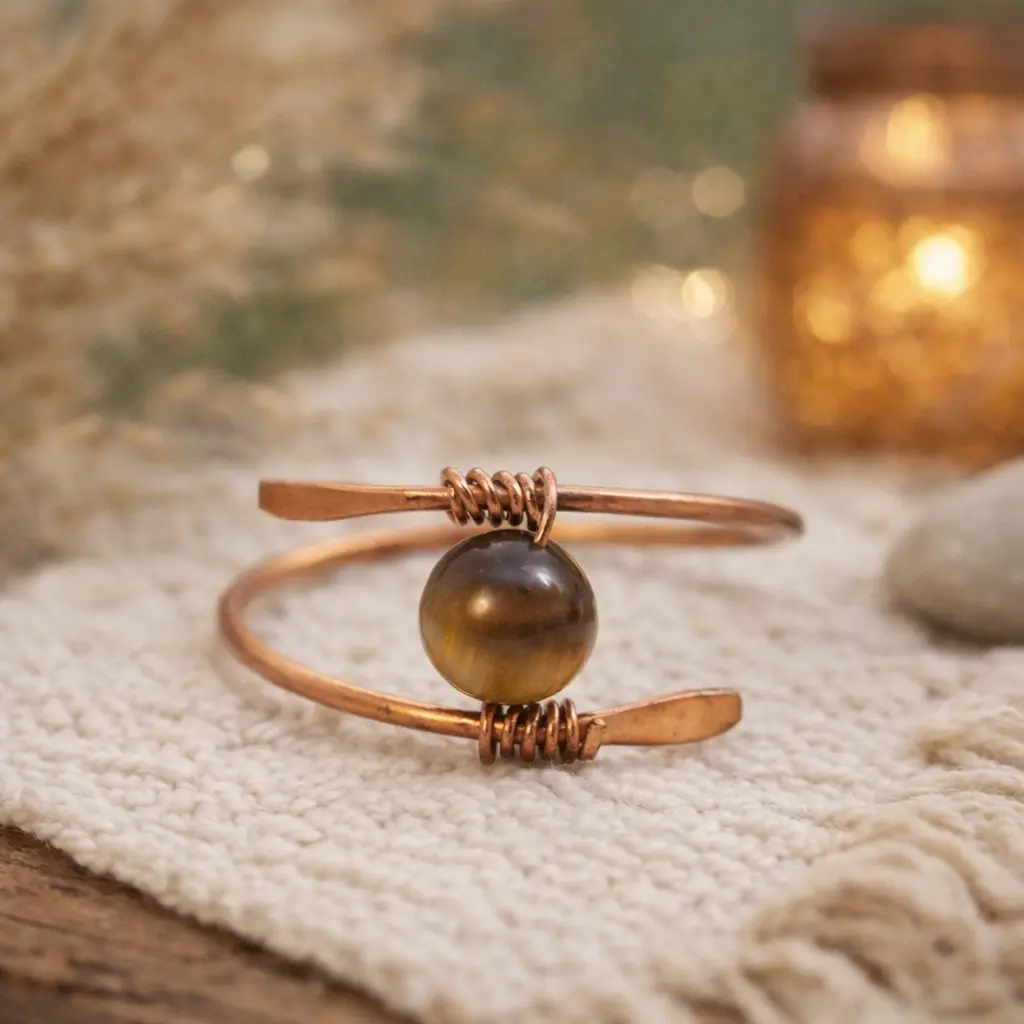 Golden Focus Copper Ring – Tiger’s Eye Energy