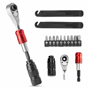ROCKBROS 1/4-Inch Ratchet Socket Wrench Set 2.5-8mm Allen Hex Torx Sockets for Road Mountain Bike Maintenance with 72-Teeth Ratchet & Non-Slip Handle