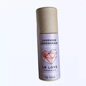 LB Love Organics Lavender Lemongrass Natural Lip Balm with Beeswax and Soothing Shea Butter, Plastic Free Skincare, 12g