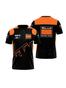 Motorcycle racing fans TECH3 team uniform men's and women's summer breathable O-neck short sleeved sportswear men's casual T-shirt