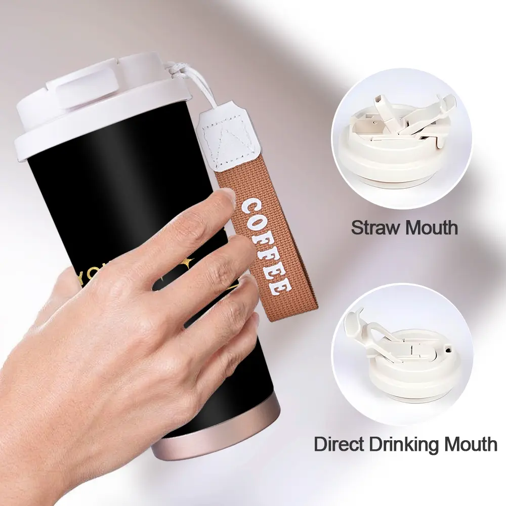 1pc/17oz/500ml/Double Wall Vacuum Stainless Steel Insulated Tumbler,Travel  Mug with Straw and Lid, 2-in-1 Lid Coffee Cup,Black And Gold Design,"YOU  ARE GOD'S MASTERPIECE" Print,The Perfect Birthday And Christmas Gift For  Family - TikTok