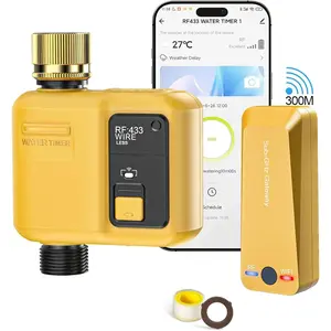 WiFi Water Timer 1 Zone for Garden Hose,  Sprinkler Timer with 984ft RF Range,  Lawn Watering System Irrigation Controller, APP/Voice Control, Rain Delay, Automatic/Manual Irrigation