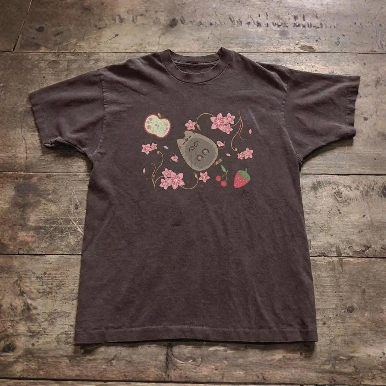 Pusheen Cat Graphic Tee Gildan Women’s Dark Chocolate T-shirt