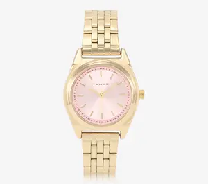 Tahari Women's Goldtone Pink Dial Watch