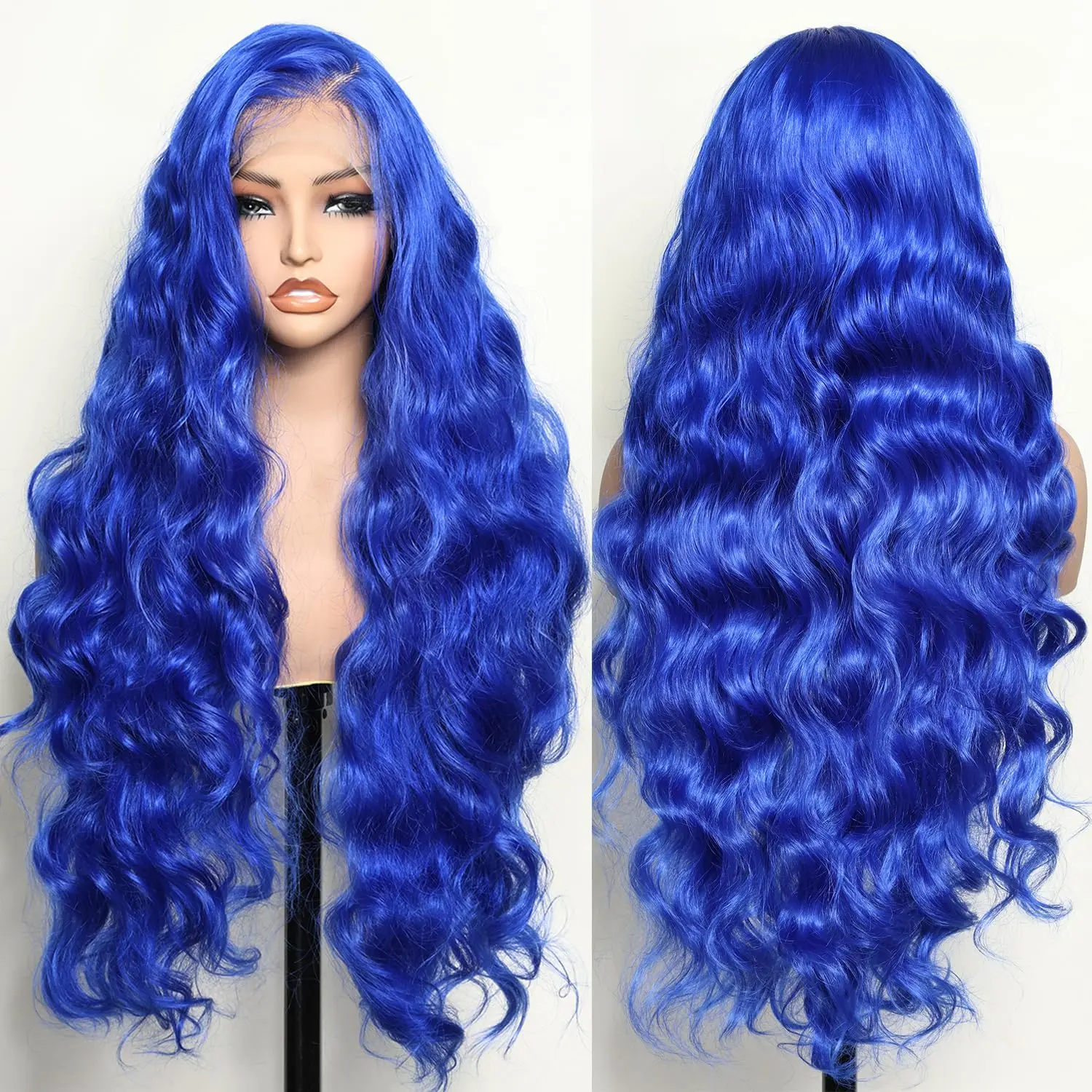 Blue Synthetic Body Wave Lace Front Wig