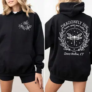 Dragonfly Inn Hoodie - Cozy Gilmore Girls Streetwear, Trendy Unisex Comfy Casual & Coffee Lover Vibes
