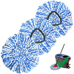 Mop Head Replacement 3 Pack Spin Mop Refill Head Microfiber & Machine Washable