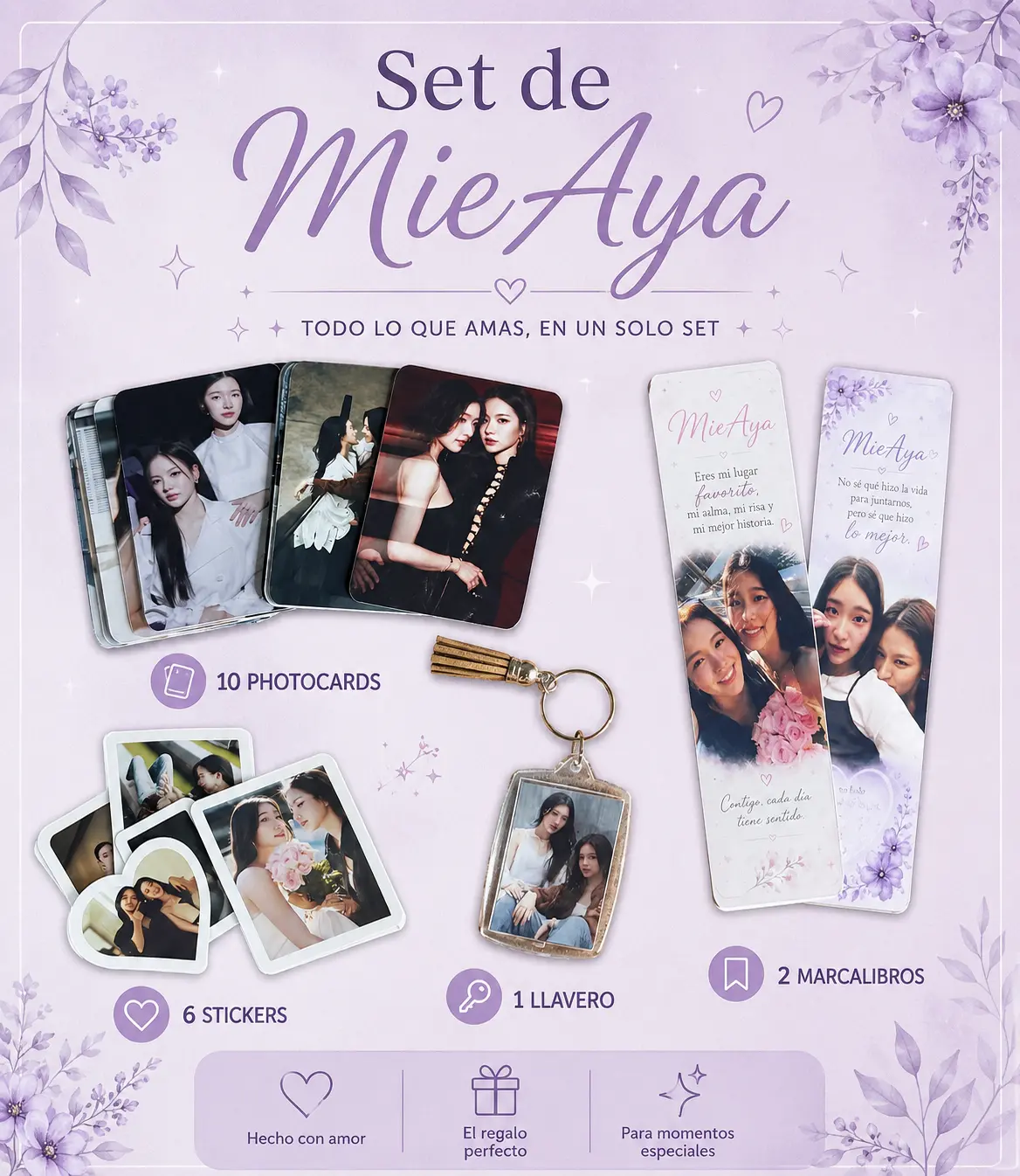 MieAya Arte GLBundle - Includes Photocards, Bookmarks, Stickers, and Keychain