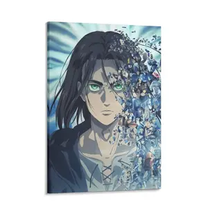 Attack On Titan Poster AOT Trippy Anime Wall Art Eco Friendly Fade Resistant Waterproof UV Protected Vibrant Colors Illustrations TikTok Aesthetic Viral Anime Decor for Room Bedroom Dorm Living Room Study Gaming Setup