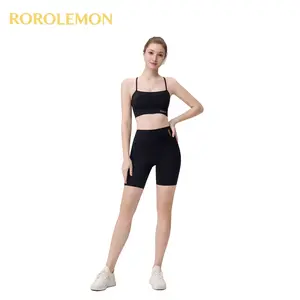 ROROLEMON Y-Strap Sports Bra + Quick-Dry Workout Shorts，Suitable for gym, workouts & everyday wear