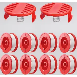 CMZST0653 Replacement String Trimmer Line - 10 Pack (8 Spools + 2 Caps) 0.065" 30Ft Auto Feed Weed Wacker String - Compatible with Craftsman Weed Eaters & String Trimmers