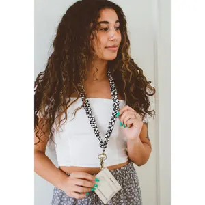 Black Checkerboard Lanyard