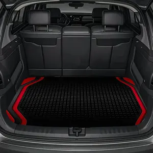 1 PC black and red patterned car trunk mat, outdoor tablecloth, universal size, car trunk cargo protection mat | Specialized trunk floor mat for cars, trucks, SUVs | Keep the vehicle clean