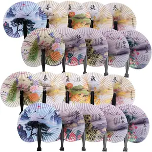 20 count of Chinese Handheld Folding Paper Fan  Decor for Party Decoration  Decoration,Wedding Birthday Party, 's Gifts